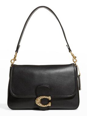 EXCELLENT RARE COACH SOFT CALF EMBELLISHED C TABBY BAG - BLACK